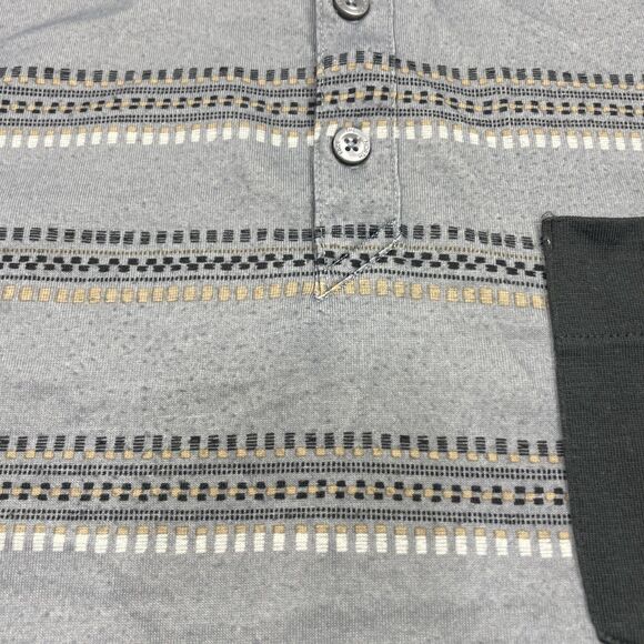 North Face Shirt Mens Small Gray Patterned FlashDry Pocket Polo Performance Top - Picture 4 of 10